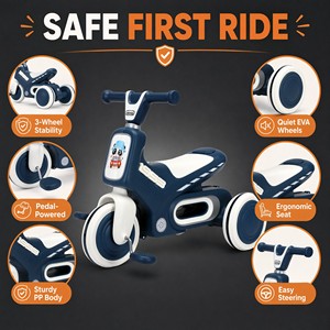 OEM ODM Logo personnalisé Motif antidérapant Roue silencieuse Matériel PP sûr Jouet à roulettes pour enfants de 1 à 4 ans <span class=keywords><strong>Tricycle</strong></span> pour enfants - Product Image 3