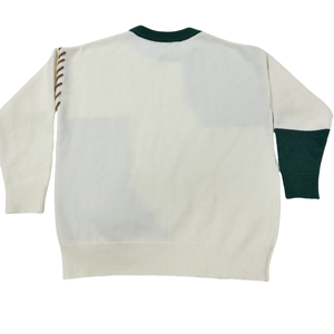 Otoño Invierno cálido Vintage cuello redondo Patchwork pulóver para mujer ropa de calle coreana suéteres de punto ropa de moda Casual - Product Image 3