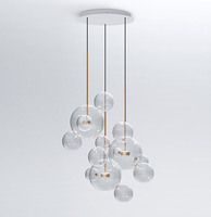 Moderne En Métal Plafond En Verre Globe Spoutnik Lustre Semi Encastré Lustre pour Salon Salle À Manger Chambre Cuisine de la Ferme