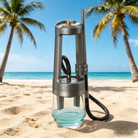 Chichas de luxe personnalisées en verre borosilicate et métal aluminium, design Arguile, ensemble complet