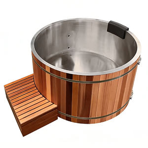 ถังแช่น้ำแข็งสแตนเลส 304 รุ่น Heavy Duty Red <span class=keywords><strong>Redar</strong></span> สีแดง พร้อมบันไดในตัว สำหรับการฟื้นฟูร่างกายหลังออกกำลังกายและการบำบัด - Product Image 5