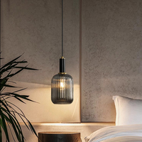 Candelabro de pantalla de cristal de latón moderno contemporáneo VH diseño de lujo Simple para dormitorio ático pequeña lámpara de cobre techo
