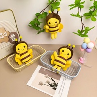 Porte-clés Abeille Mignonne en Peluche, Jouet Abeille Doux en Peluche pour Sac et Porte-clés, Cadeau de Mariage, Prix d'Usine en Gros, Faible MOQ