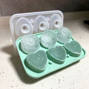 Wholesale Rose <b>Ice</b> Cube <b>Mold</b> Silicone Whiskey Frozen <b>Ice</b> Maker Molding Chunky Silicone <b>Ice</b> Cube Tray - Product Image 4