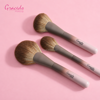 Ensemble de 9 pinceaux de maquillage professionnels rose dégradé à marque privée, avec logo personnalisé, poils en nylon de qualité supérieure, idéal pour les voyages