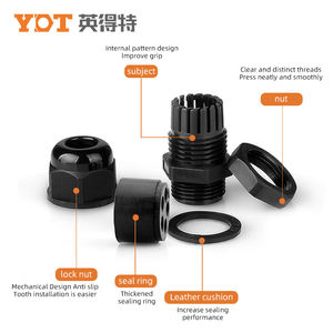 IP68ต่อสายไนล่อน<span class=keywords><strong>3</strong></span> & 4รูอินพุตสองรูกันน้ำช่องเสียบสายไนล่อนแบบรูพรุนช่องแบนมี<span class=keywords><strong>2</strong></span>รู - Product Image 3