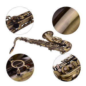 Saxophone ténor Bb Sax Corps en laiton antique Clés en nacre Instrument à vent - Product Image 6