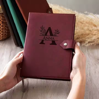 Carnet A5 en cuir PU vintage populaire, personnalisable, vierge, gravable au laser, journal intime en similicuir