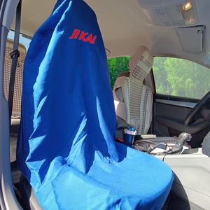Housses de siège de voiture <span class=keywords><strong>avant</strong></span> automatique personnalisées de haute qualité universelles pour Nissan Kia BYD Logo en polyester bleu rouge un sac de Protection inclus - Product Image 6