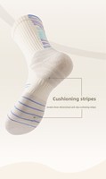 Chaussettes de basketball montantes pour jeunes, tricotées, à motif lettres dégradées, antidérapantes, en polyester/poly-coton, avec doublure haute performance, pour athlètes professionnels