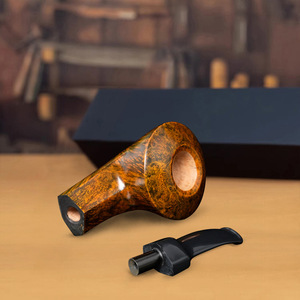 Muxiang Briar Wood Pipe Bent Type 3mm Filter Tobacco Smoking Pipe For Men Personal Gift - Product Image 4