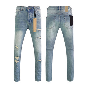 Jeans di Alta Qualità di Marca di Lusso Ksubiy, Pantaloni <span class=keywords><strong>Hip</strong></span> <span class=keywords><strong>Hop</strong></span> Elasticizzati Strappati in Denim, <span class=keywords><strong>Abbigliamento</strong></span> Maschile Ksubis - Product Image 3