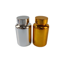 Conteneur en plastique PET personnalisé avec électroplaqué or, flacon vide de 130 ml pour produits de santé avec bouchon à vis