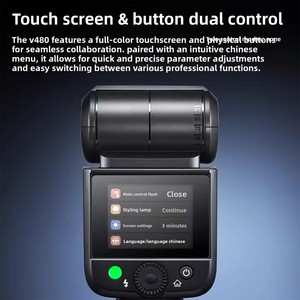 Flash <span class=keywords><strong>Godox</strong></span> V480 compatible avec les appareils photo reflex numériques et hybrides, flash professionnel pour appareil photo, synchronisation TTL haute vitesse, griffe porte-flash - Product Image 3