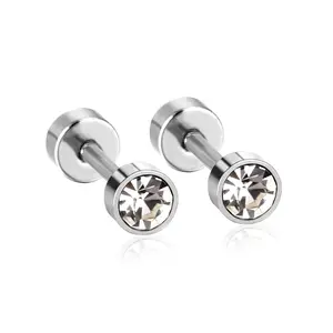 Subang Shinny Geometric Big Zircon Luxury Stainless Steel Non Tarnish Lady Earring Pendientes Diamantes Wedding Zircon Earrings