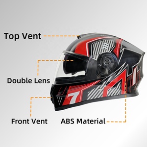 Nuevo Casco de Motocicleta Unisex Integral de ABS con Visera Doble, Talla Única, Caja Incluida - Protección Contra Impactos, Uso en Todas las Estaciones - Product Image 3