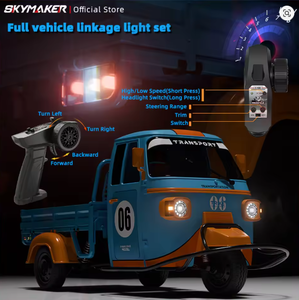 Tricycle RC SJY-WP22 1/10 2.4G RTR, modèle de camion à trois roues télécommandé avec lumières LED et effets musicaux, voitures pour adultes, cadeau - Product Image 6
