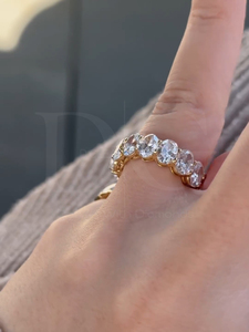 Bande de mariage en diamant Moissanite coupe ovale ou rayonnante, bande de diamant d'éternité complète, cadeau de mariage, cadeau d'anniversaire, cadeau de bande - Product Image 5