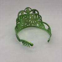 Couronne de fête en plastique verte métallique imprimée trèfle, serre-tête diadème pour festival, accessoire de costume pour carnaval et célébrations