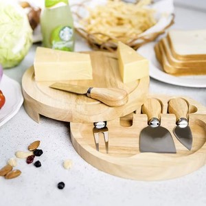 Ensemble de planches à fromage en bambou avec étui pour couteaux, lames en acier inoxydable, lavage à la main uniquement, housse de protection pour servir le fromage et - Product Image 2
