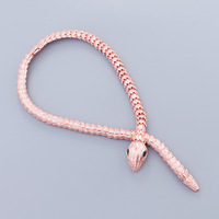 Classique Or Platine Serpent Conception Accessoires De Mariée Ensemble Zircon Bijoux Collier Bracelet pour Mariages Femme Serpentine