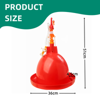 Abreuvoir automatique Plasson Bell pour volailles, abreuvoir pour poulets et canards, bol à eau en plastique rouge épaissi