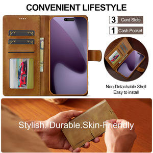 Étui en cuir de veau PU Flip Card Holder Wallet Phone Case pour iPhone 17 Pro Max 17 Air 16 15 - Product Image 2