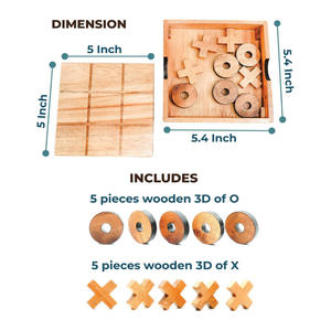 Rompecabezas de rompecabezas para adultos y niños con tema de amor, Decoración de mesa de centro de Tic Tac Toe de madera pulida personalizada única al por mayor - Product Image 2
