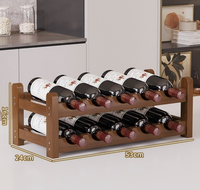Organiseurs en bambou sur pied personnalisés, étagères de rangement pour vin, présentoir à vin à 3 niveaux pour comptoir, pour bouteilles et verres, pour bar à domicile