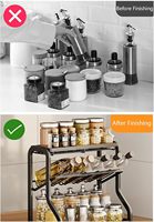 Support de rangement multifonctionnel moderne en acier au carbone thermolaqué à 3 niveaux pour pots à épices, idéal pour la cuisine