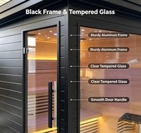 Desain Modern Sauna Kering Kayu Indoor-Outdoor Kombinasi Shower dengan Tungku Inframerah Jauh, Sauna Hibrida Luar Ruangan Berkualitas Tinggi