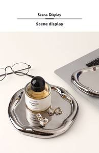 Vassoio <span class=keywords><strong>in</strong></span> <span class=keywords><strong>ceramica</strong></span> artigianale di lusso-argento placcato frutta piatto <span class=keywords><strong>da</strong></span> Dessert, vassoio decorativo - Product Image 6