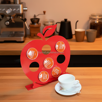Support de rangement pour capsules de café en fer, finition thermolaquée, type sur pied, multifonction, non pliable, capacité de 8 dosettes, pour salon