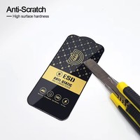 Protector de Pantalla Antiestático ESD HD para Teléfono Móvil, Película Protectora de Vidrio Templado de 0.4mm Sin Borde Blanco para iPhone 18 17/16 Pro Max