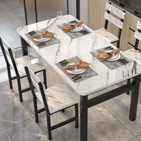 Table de salle à manger en MDF, Design moderne, pieds en acier, meubles de salle à manger
