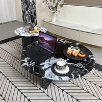 Italienischer Moderner Natürlicher Marmor Runder Couchtisch Luxuriöser Hochwertiger Wohnzimmertisch für Zuhause Hotel Apartment Anpassbar
