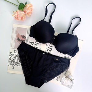 Ensemble de lingerie sexy pour femme, style européen et américain, rembourré, uni, sans couture, avec soutien-gorge push-up pour petite <span class=keywords><strong>poitrine</strong></span> et maintien latéral - Product Image 6