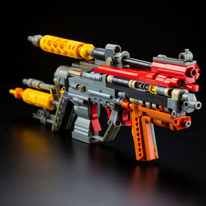 Customizable Plastic Toy Machine Gun Manual Operation For Boys 5 To 7 Years Old Camouflage Style <b>Building</b> <b>Blocks</b> Toy - Product Image 3