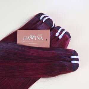 Extensiones de Cabello Humano Vietnamita 100% Natural, Color Borgoña Liso, Suministro Directo de Fábrica, Calidad de Salón para Compradores Africanos - Product Image 3