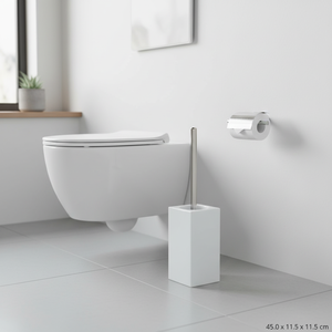 Spirella Collezione Quadro, Portascopino WC 45,0 x 11,5 x 11,5 cm, Porcellana, Bianco - Product Image 3