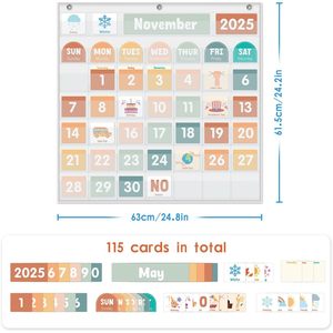 Calendario de Bolsillo con Vista Mensual, Diseño Minimalista de Tela, Gestión del Tiempo, Regreso a Clases, Uso en el Aula - Product Image 2