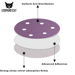 Pnn แผ่นกระดาษทรายกลมขนาด6นิ้ว150มม. แผ่นขัดอลูมินาเซรามิกหลายรูกระดาษทรายแผ่นขัดไม้สีม่วง - Product Image 5