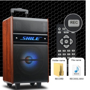 SHILE marca SD-5 da 15 pollici cassa di risonanza professionale ad alta potenza da esterno blu dente portatile asta altoparlante con due <span class=keywords><strong>ruote</strong></span> - Product Image 4