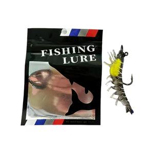 Ensembles d'appâts coulants en forme de crevettes de 9,6 g et 7 cm pour la pêche en eau douce (bar et hermine) et en eau salée, avec hameçons - Product Image 5