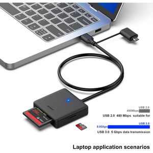 Benfei 4in1 USB 3.0 USB-C <span class=keywords><strong>sd</strong></span> cho <span class=keywords><strong>Micro</strong></span> <span class=keywords><strong>SD</strong></span> <span class=keywords><strong>MS</strong></span> CF Đầu đọc thẻ adapter 4 thẻ đồng thời đọc Bộ nhớ đầu đọc thẻ Type-C - Product Image 3