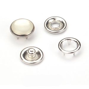 Custom 9.5mm Metal Five Claw Brass Metal Pearl Sewing Buttons Prong Ring Press Snap Buttons for Clothes - Product Image 2