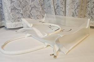 Sac fourre-tout en polyester à bandoulière avec impression de logo personnalisé et motif lettres, idéal pour le marché, les courses, les cadeaux ou la plage - Product Image 5