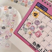 Autocollants en vinyle 3D mignons, gaufrés, imperméables et écologiques, motifs animaux de dessin animé, pour coques de téléphone, journaux et scrapbooking DIY