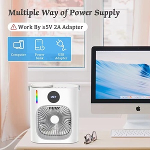 Mini <span class=keywords><strong>climatiseur</strong></span> portable OEM 3 vitesses, 7 couleurs, humidification, réfrigération pour garage domestique, voiture, refroidisseur d'air USB, climatisation - Product Image 5