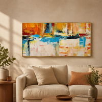 Vente en gros et dropshipping : Peinture à l'huile Art Déco blanche 100 % faite à la main, sur toile de coton 450 GSM, tailles personnalisées pour usage domestique et commercial